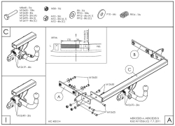 Фаркоп оцинкованный Galia M113A для Mercedes A-Class w169 2004-2012, Mercedes B-Class w245 2005-2011(паспорт и сертификат в комплекте)(без электрики)