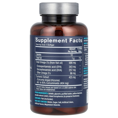 Vthrive, Омега-3 с куркумой, 60 мягких таблеток