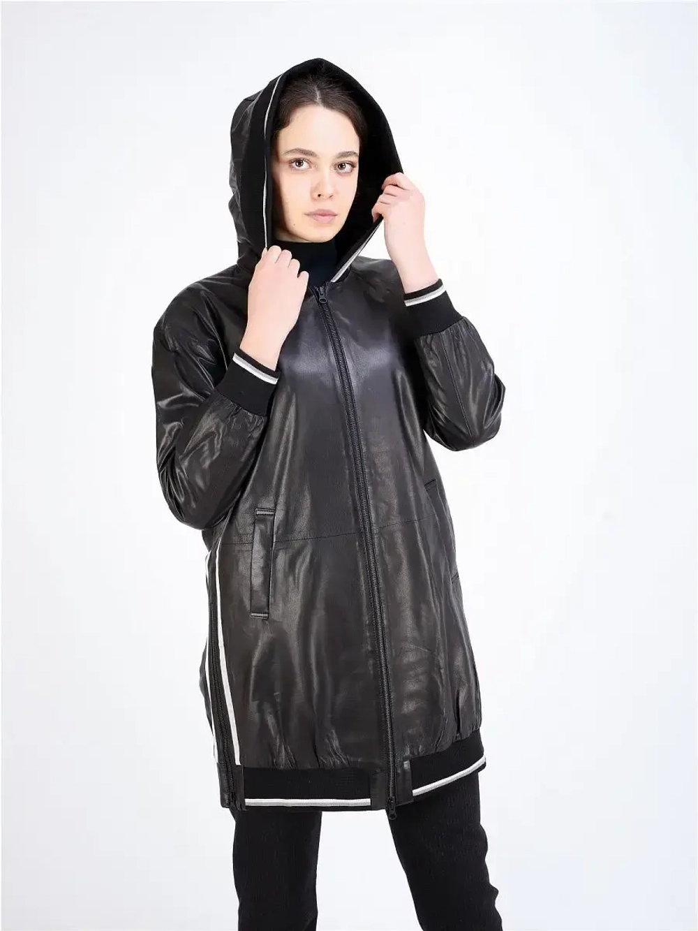 Женский кожаный плащ/натуральная кожа/Турция