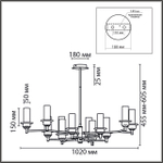 6555/12C CLASSI LN25 30 черный/дымчатый/металл/стекло Люстра потолочная E14 12*40W 220V MADONNA