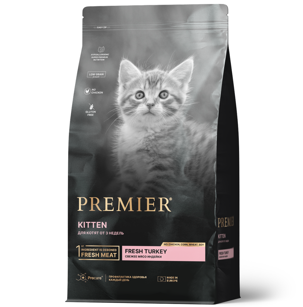 PREMIER 400г Kitten Fresh Turkey Сухой корм для Котят Свежее мясо Индейки