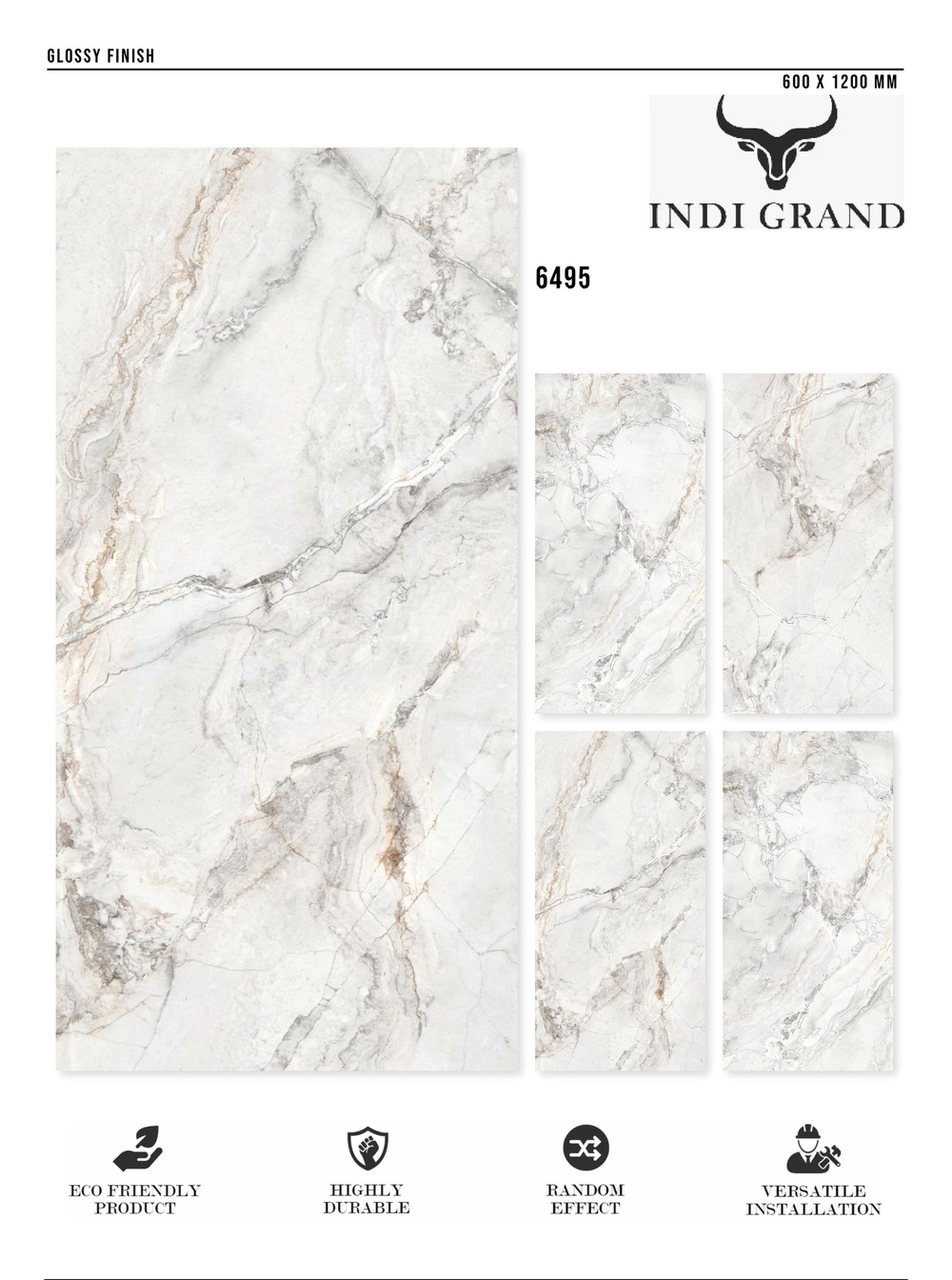 Керамогранит glossy №6, 60х120, 6495