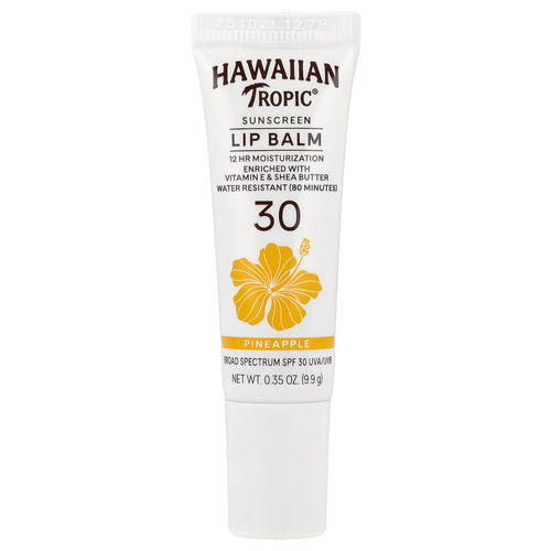 Hawaiian Tropic, солнцезащитный бальзам для губ, SPF 30, ананас, 9,9 г (0,35 унции)