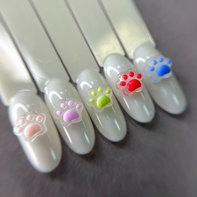 Zoo nail Фигурки объемные для дизайна Лапки (светятся в УФ), 1856, 5шт