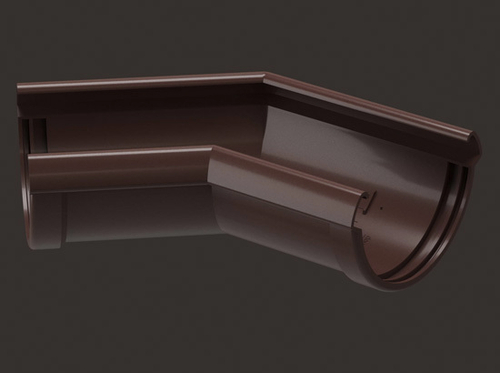 Угловой элемент 135°  ПВХ Шоколад RAL 8019