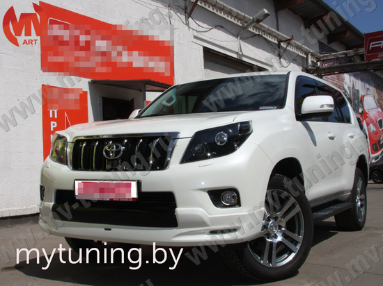 Юбка переднего бампера в стиле LX-Mode для Toyota Land Cruiser Prado 150