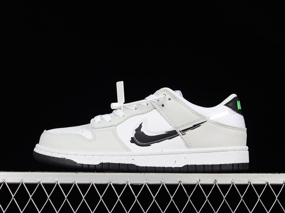 Купить в Москве кроссовки   Nike Dunk Low Glitch Swoosh White Grey