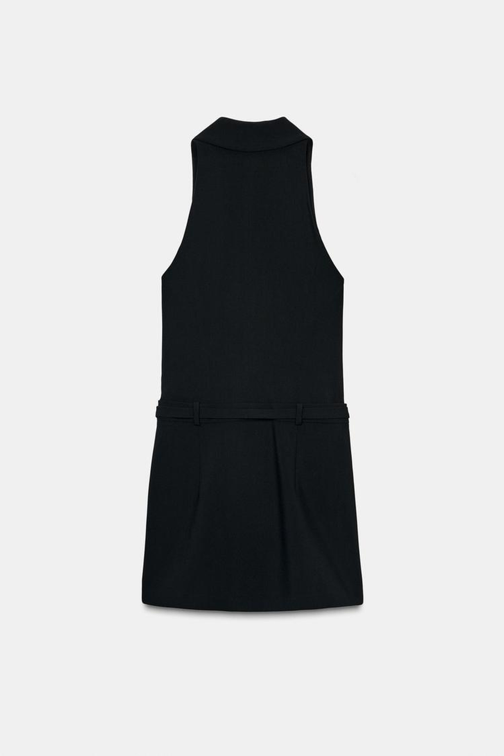 ZARA МИНИ-ПЛАТЬЕ В СТИЛЕ БЛЕЙЗЕРА, ЧЕРНЫЙ