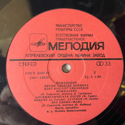 Винтажная виниловая пластинка LP Вахтанг Кикабидзе Пожелание (СССР 1981) Оптимистическая Песня