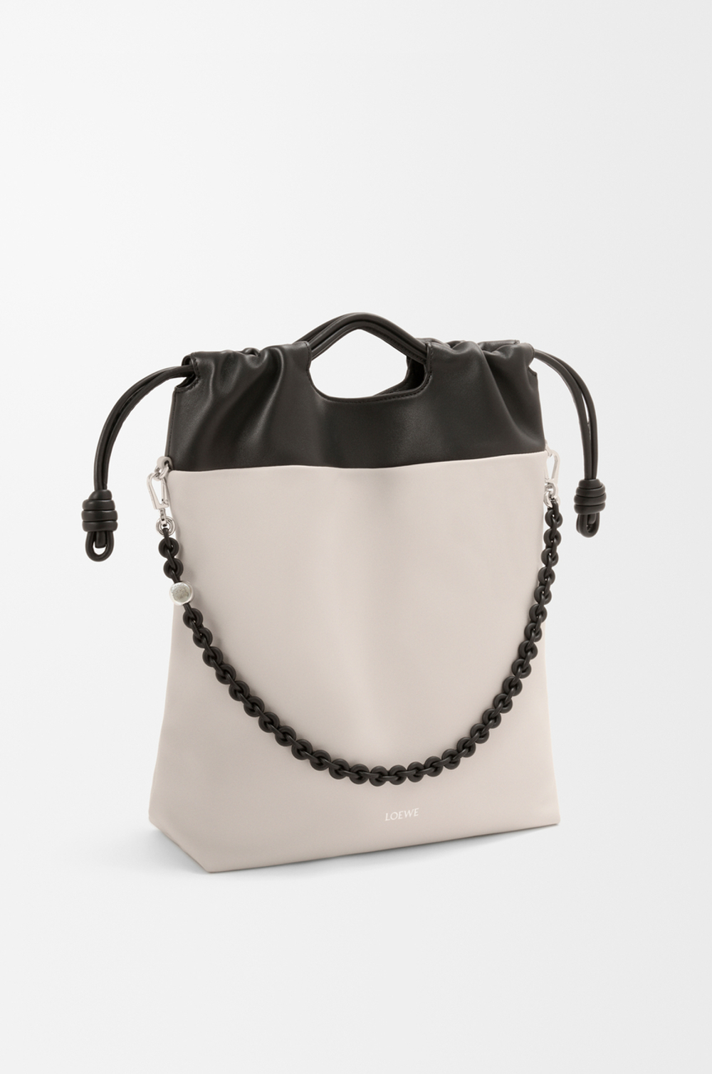Loewe Сумка-тоут Flamenco из мягкой кожи ягненка наппа, экрю/черный