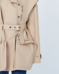 Тренч на молнии из хлопка Берберри бежевый