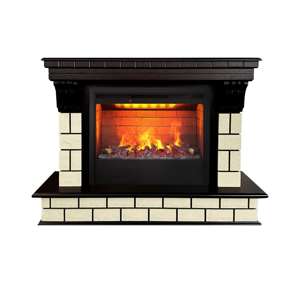 Электрокамин RealFlame Castle 26 AO античный дуб с очагом 3D Helios 26