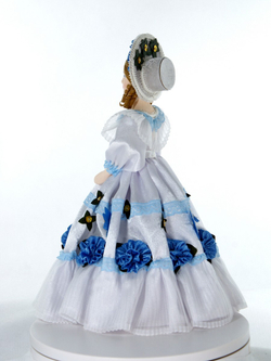 Кукла коллекционная дама в летнем платье 19 века