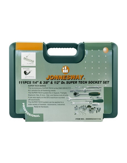 JONNESWAY (S68H5234111S) Набор инструмента универсальный 1/4", 1/2"DR Super Tech, 111 предметов