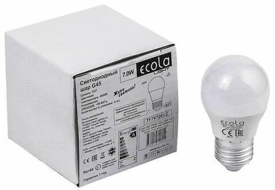Лампа ECOLA TF7V70ELC LIGHT GLOBE 7W/G45/E27/4000K