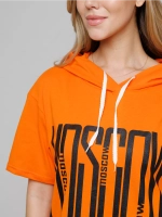 Туника платье удлиненная домашняя с капюшоном