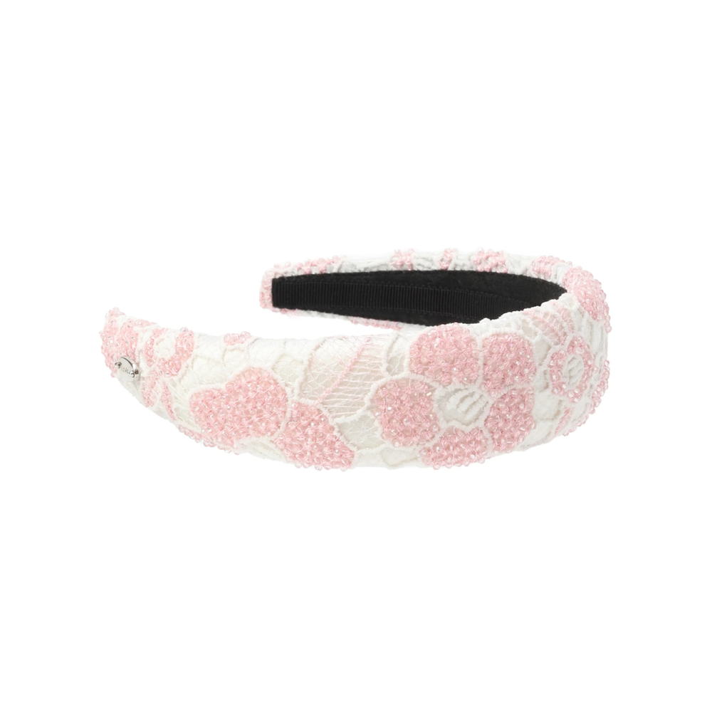 Ободок с розовыми цветами