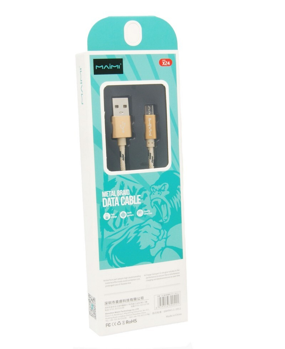 Кабель USB - Micro MAIMI X24 (золото) 1м