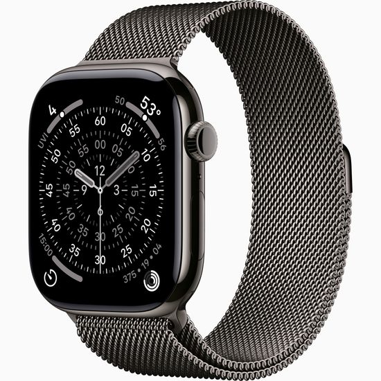 Apple Watch Series 11 GPS 46mm Slate Titanium Case with Slate Milanese Loop