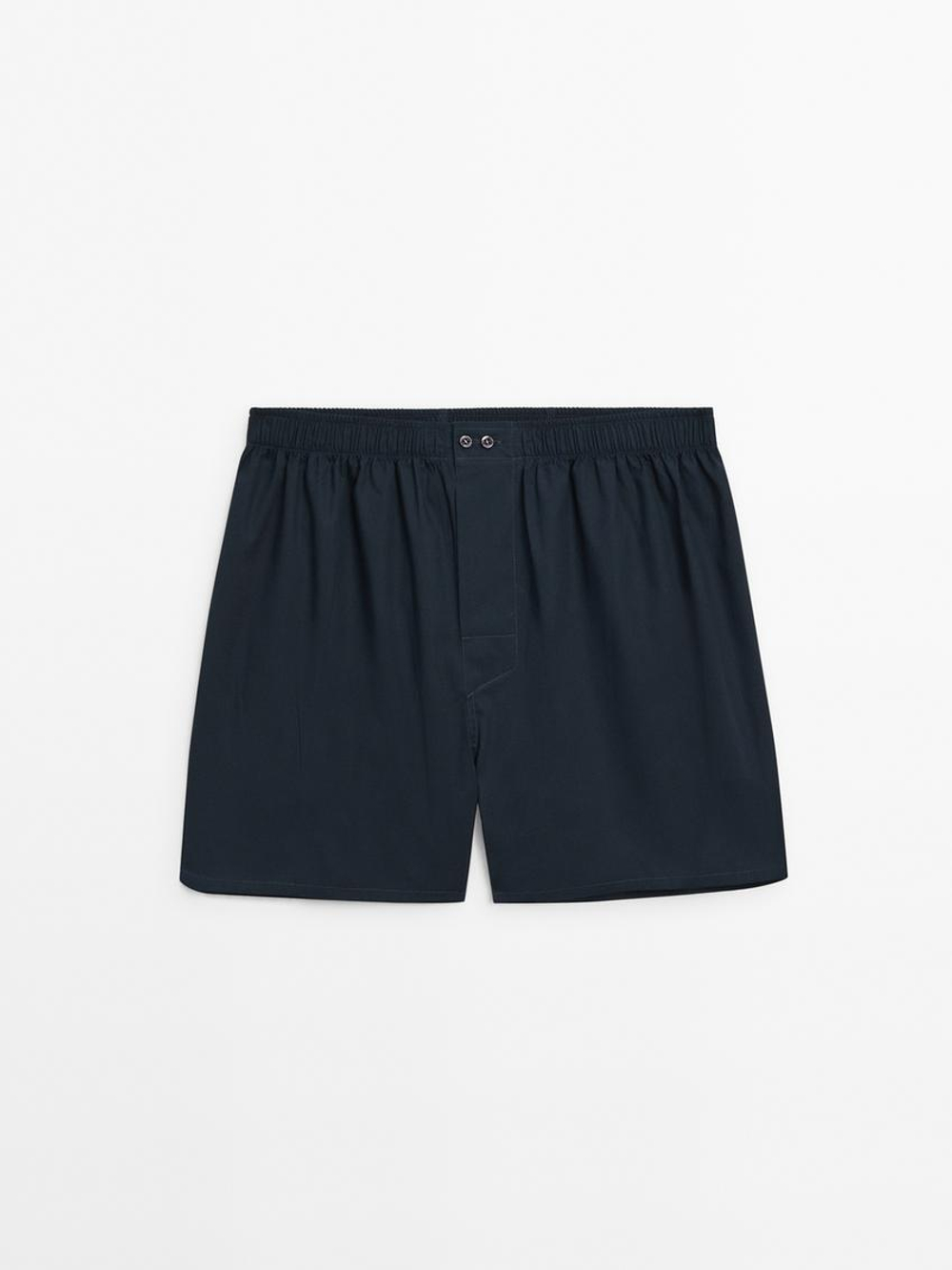 Massimo Dutti Трусы-боксеры из 100% хлопкового поплина, темно-синий