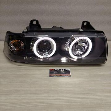 Передние фары Bmw 3 E36 angel eyes black
