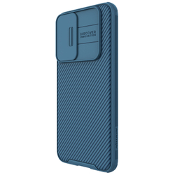 Чехол синего цвета от Nillkin на Samsung Galaxy S22+ Плюс, серия CamShield Pro Case, с сдвижной крышкой для камеры