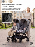 Коляска прогулочная для двойни Bumprider Connect.mini Grey