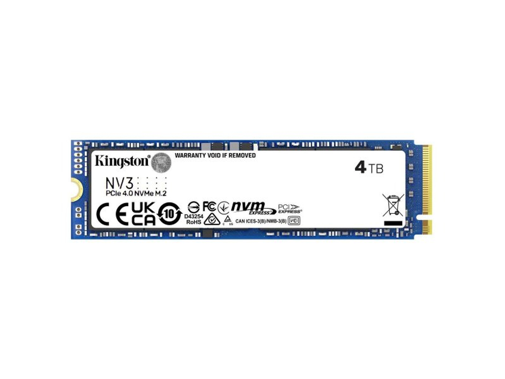 SSD накопитель Kingston SNV3S/4000G 4ТБ, M.2 2280, PCIe 4.0 x4, NVMe [SNV3S/4000G]