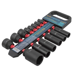 Набор головок ударных комбинированный 14пр.,1/2''(короткие:10,12-15,27,30,32мм,глубокие:17,19,21,22,24,36мм),на пластиковом держателе ILOforce IF-4149MPB