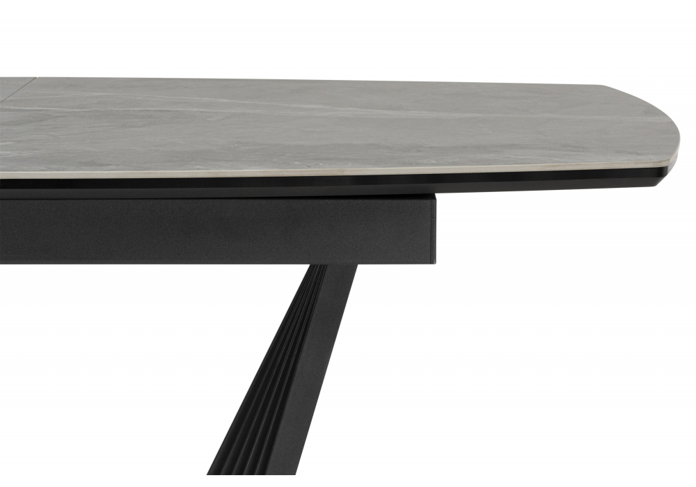 Керамический стол Woodville Вейл 140(180)х80 larka grey, черный