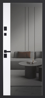 Стальная дверь "Эдинбург" с зеркалом (адаптивная замковая часть)