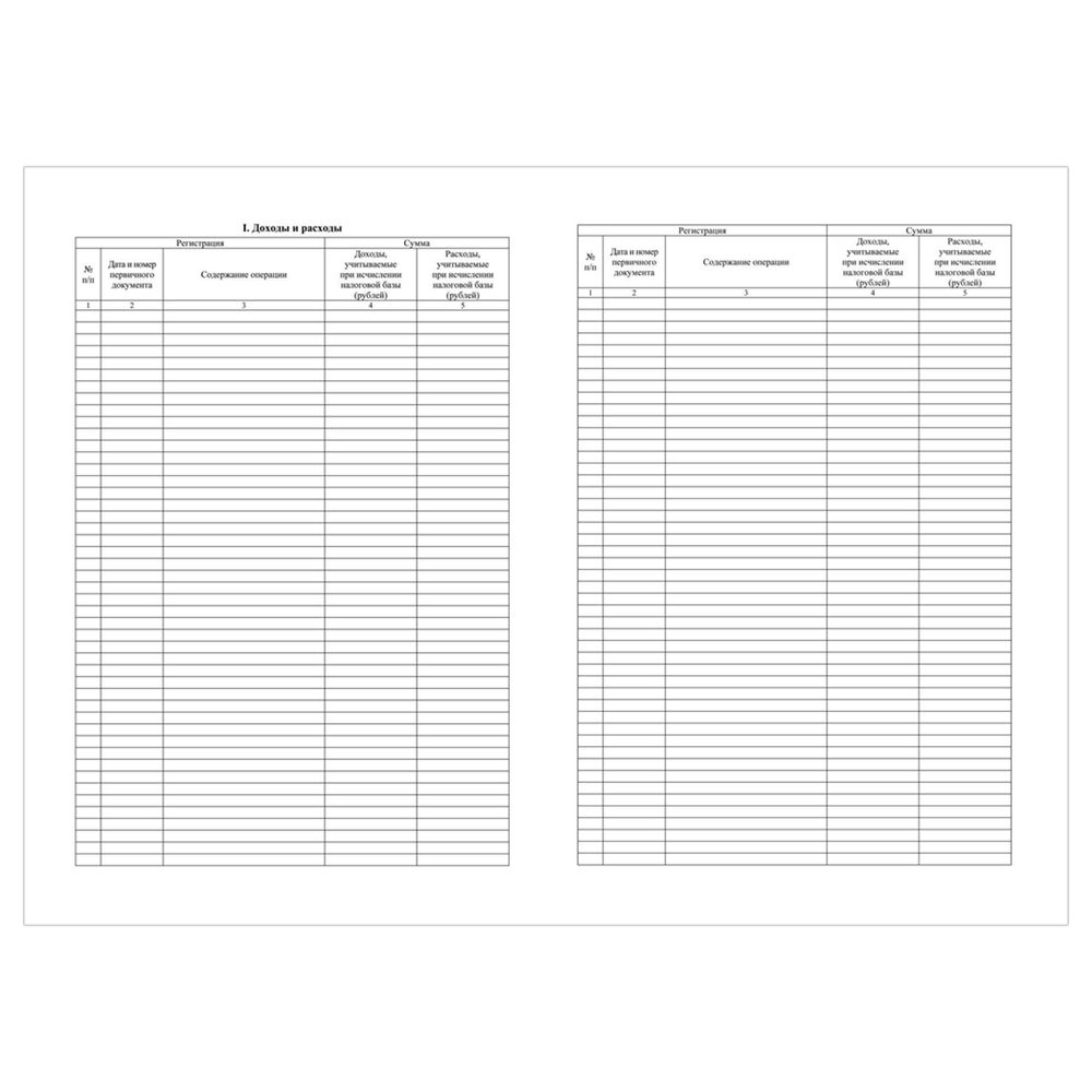 Книга учёта доходов и расходов (упрощёнка), 40 л.,Учитель