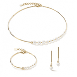 Комплект Coeur de Lion Asymmetry White-Gold колье+серьги+браслет 1102/50-1416