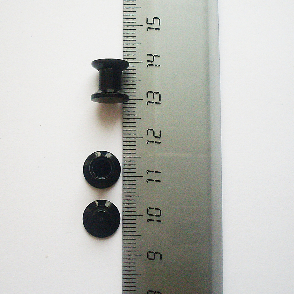 Плаг акриловый, черный, диаметр 6 мм. 1 штука ( раскручивается)