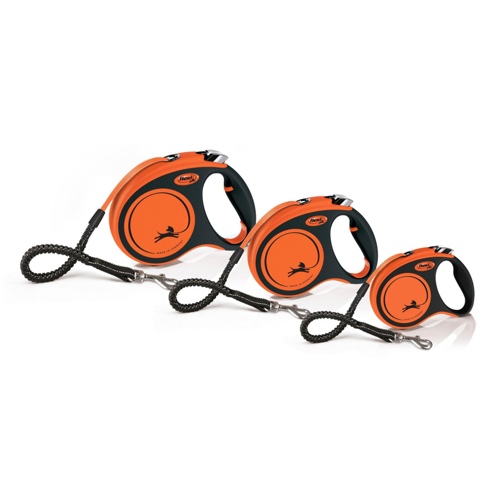 FLEXI рулетка Xtreme M ремень 5 м до 35 кг, черный/оранжевый