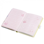 Блокнот 13,5 см * 19,5 см , 7БЦ, Alingar, мат. ламинация, код. замочек, ручка, 80л., диз. внутр. блок, линия, "Коты-путешественники"