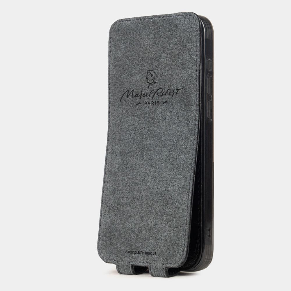 Чехол для iPhone 15 Pro Max из кожи крокодила, черного цвета