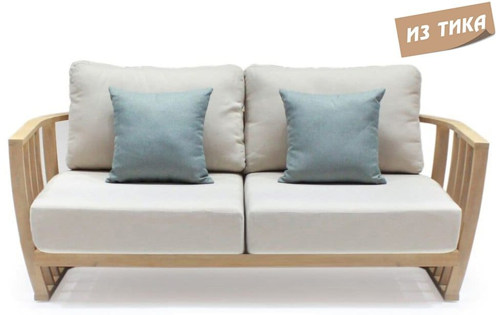 Диван деревянный двухместный Tagliamento Woodland, натуральный, бежевый