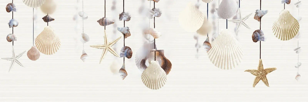 Декоративная плитка ALMA Ceramica DWA11ALD424 Ailand 60x20 белая / бежевая глазурованная глянцевая морские мотивы