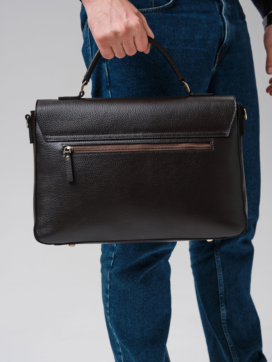 Мужская кожаная сумка Levi DBR 7115 темно-коричневый