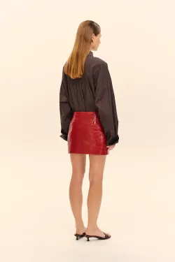 Юбка мини из кожи (Bloody Mary), красная