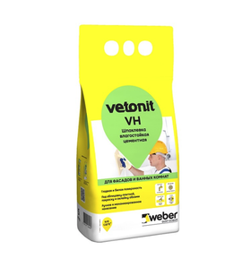 Шпаклевка влагостойкая финишная Vetonit VH белая, 5 кг