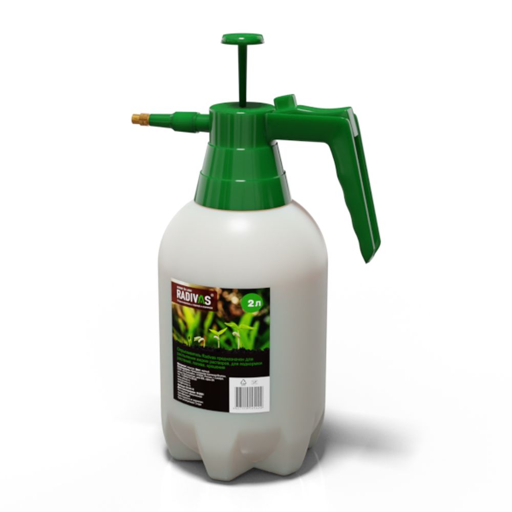 Опрыскиватель RADIVAS 1л с помпой, натуральный (кнопка фиксации нажатия, эргономичная ручка)