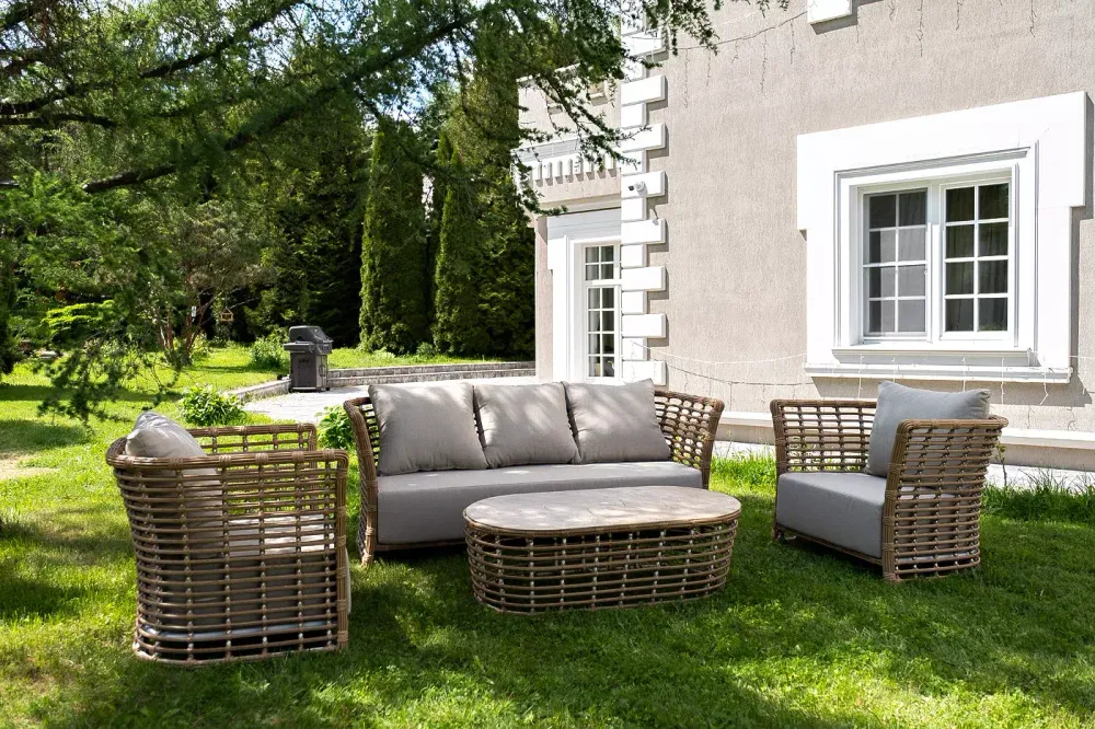 "Валенсия" лаунж-зона из искусственного ротанга, цвет соломенный