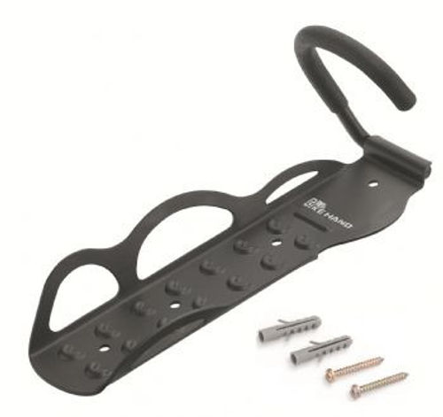 Держатель вело 6-1011 настенный YC-101 торцевой "ВЕРТИКАЛЬНЫЙ"с антицарап. покрыт. на крюке, сталь черный BIKEHAND