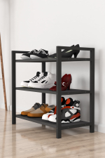 Стеллаж для обуви с 3 полками - антрацит