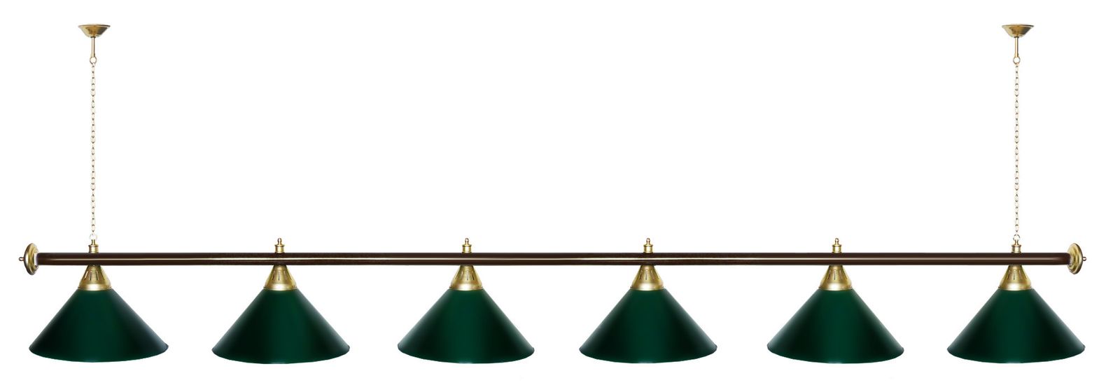 Лампа STARTBILLIARDS 6 пл. (плафоны зеленые,штанга зеленая,фурнитура золото) фото №25