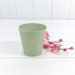 Коробка Ваза для цветов 10.7х10.6 см "Мини" с тиснением (Зеленый)