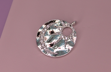 Подвеска фианиты месяц-солнце 17х20 мм