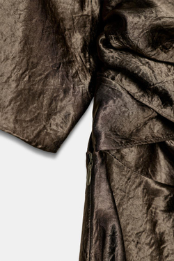 ZARA АТЛАСНОЕ ПЛАТЬЕ С ЗАПАХОМ — ZW COLLECTION, КОРИЧНЕВЫЙ